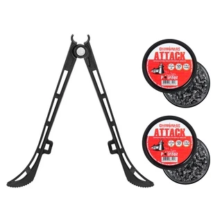 Bipé Tático Apoio Cano Universal Suporte Para Carabina de Pressão Mais 2 Chumbinhos Attack 5.5mm