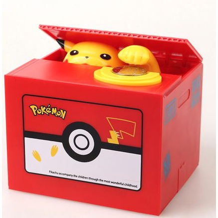 Cofre Pokemon Pikachu Caixa Música Rouba Moedas Cofrinho
