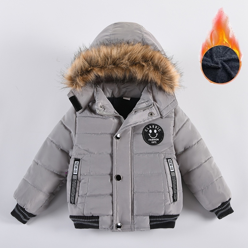 Parka com capuz, forro polar, para menino-Menino 2-14 anos