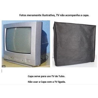 Capa para TV de Tubo Modelo CRT de 14" Polegadas TV de Tubo em TNT Preto Grosso