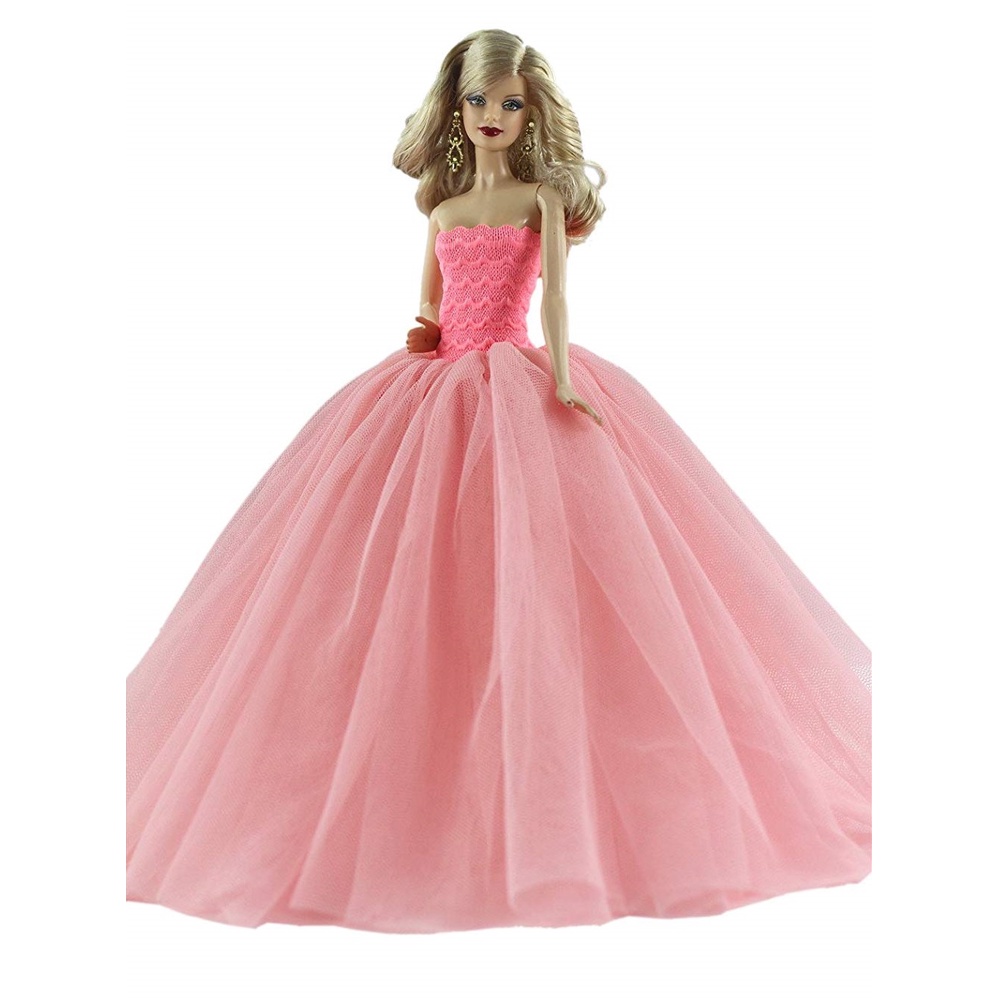 Vestido Luxo P/ Boneca Barbie Festa Fashion Maravilhoso + Sapatos Roupa  Roupinha 07s