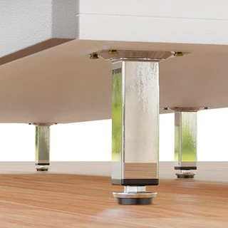 Kit 4 Pé Para Móveis Com Regulagem de 10cm a 11cm Aço Cromado
