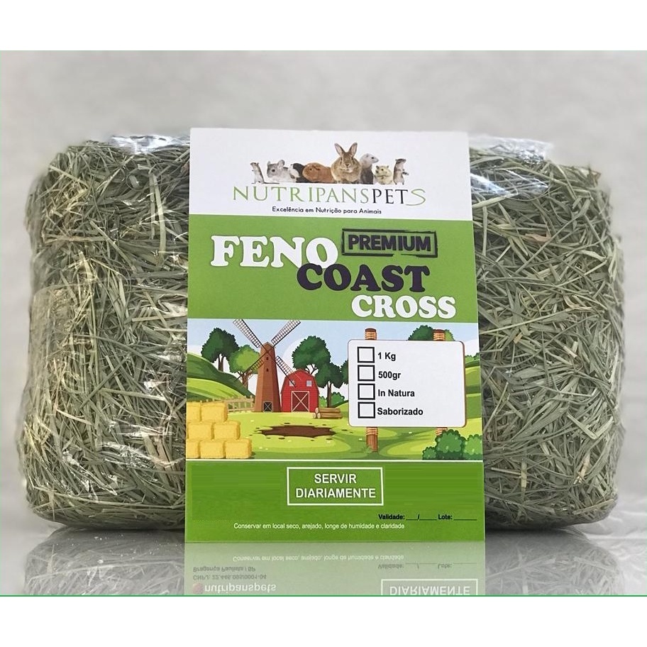 2kg De Feno Coast Cross Premium Verdinho Fresquinho Cheirosinho NUTRIPANSPETS Coelho Mini Lion Head