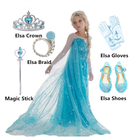 FANTASIA FROZEN ELSA DESCARTAVEL 3 a 6 ANOS - FANTASIA FROZEN ELSA