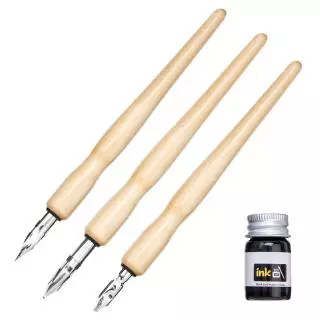 Conjunto De Caneta De Desenho Com Manga/Kit 3 Bicos Para Caligrafia