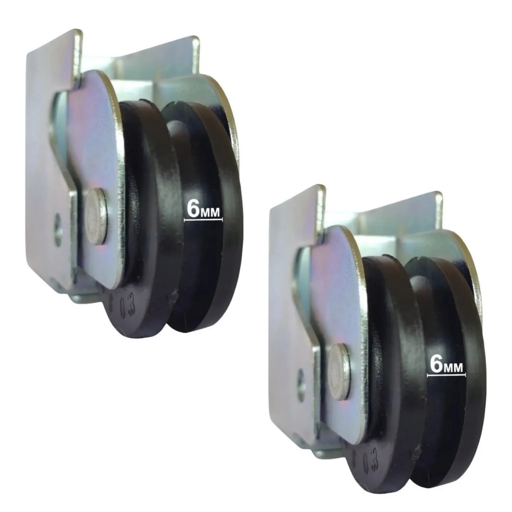2 Roldanas Para Porta De Correr 45mm Inferior + Caixa De Aço Roda ...