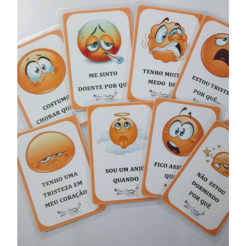 Jogo das Emoções: 1 Baralho Com 51Cartas + 2 Trilhas Tamanho A4 Com 33 ...