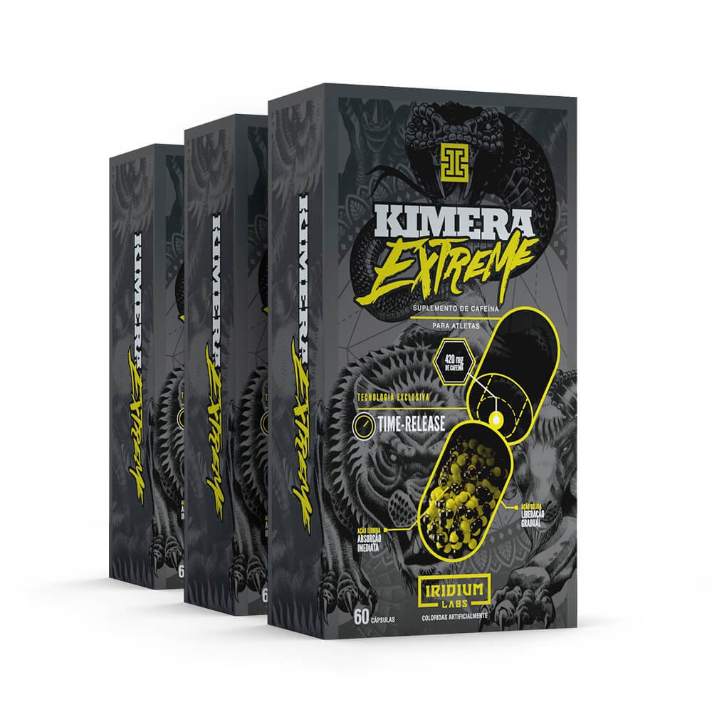 Kit 3x Kimera Extreme – Termogênico 420mg Cafeína 180 Comps
