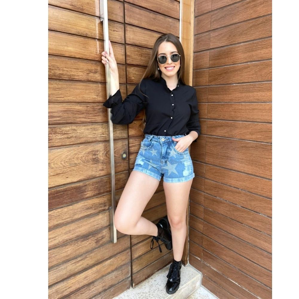 Look Com Short Jeans Para Festa Shorts Jeans Shine Tendência Da