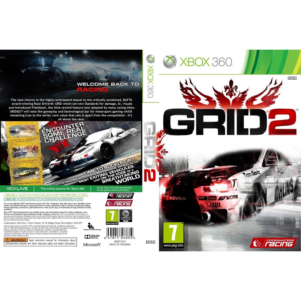 Grid 2 P/ XBOX360 (LTU/LT/JTAG/RGH) | Shopee Brasil