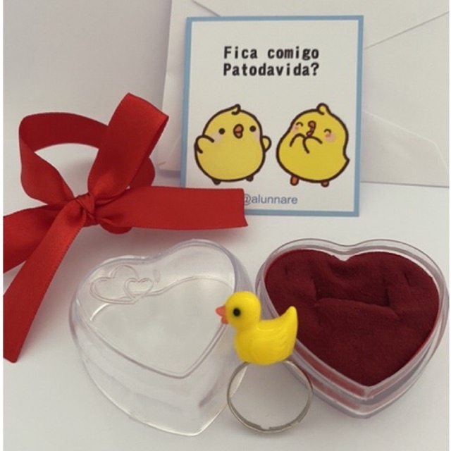 Anel de pato patodavida aliança namoro patinho regulável | Shopee Brasil