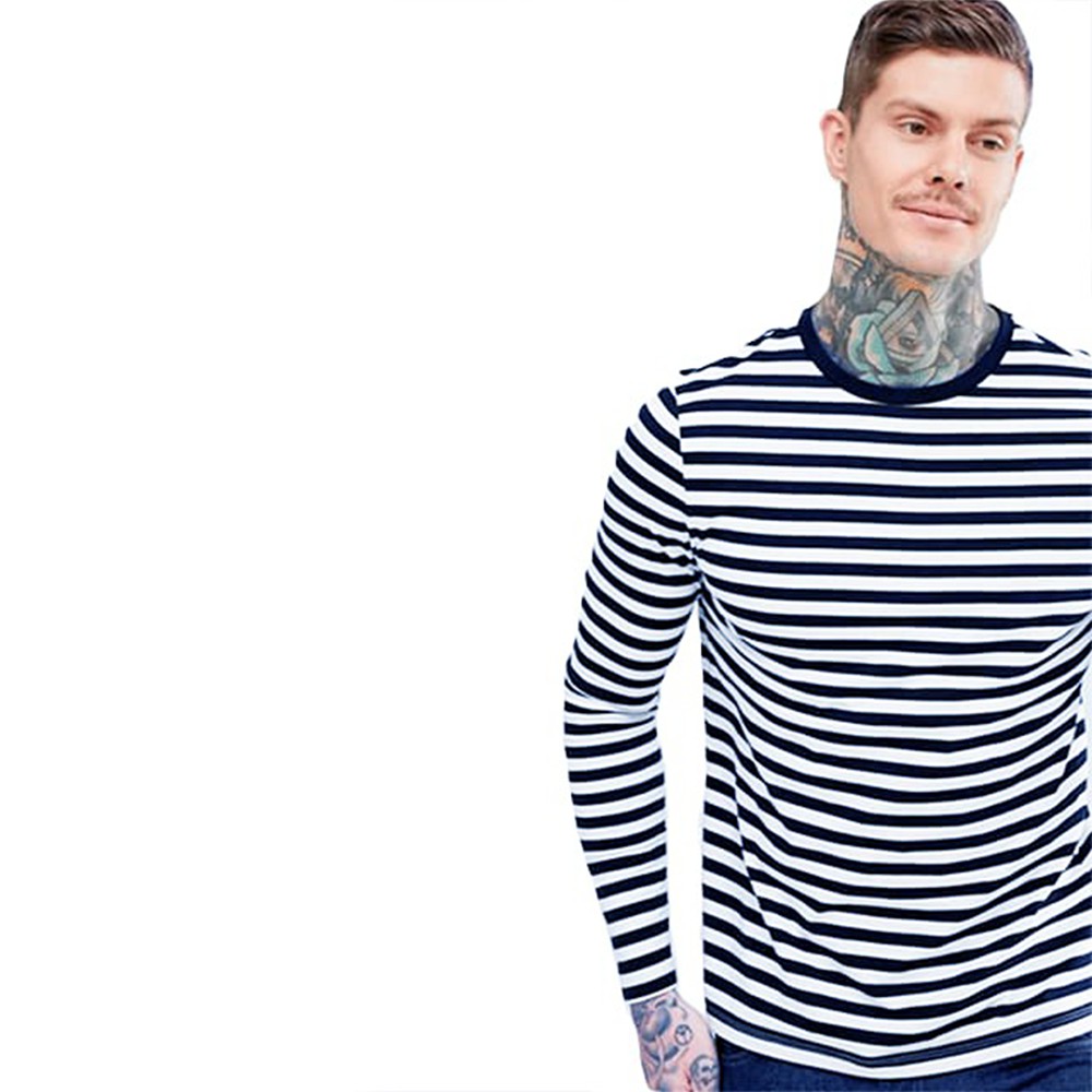 Camiseta listrada manga longa Stecchi