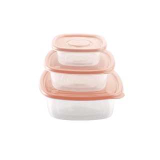 Conjunto de Potes Quadrados Pop 3 Unidades Vinho Malbec-Rosa Pastel/2022