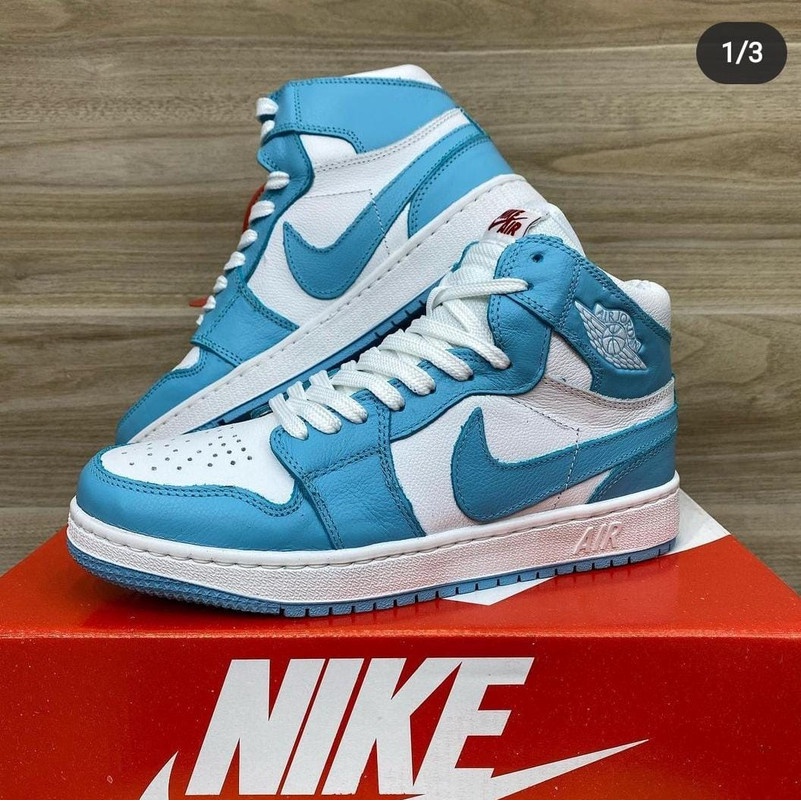 Nike Air Jordan Mid 1 Cano Alto Azul Claro branco Prime RSN