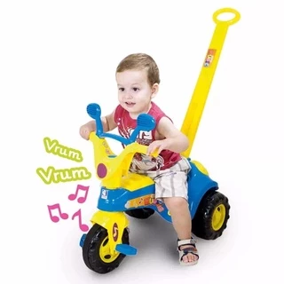 Triciclo Infantil Velotrol Blue Music Menino Bebe 1832 - Cotiplas