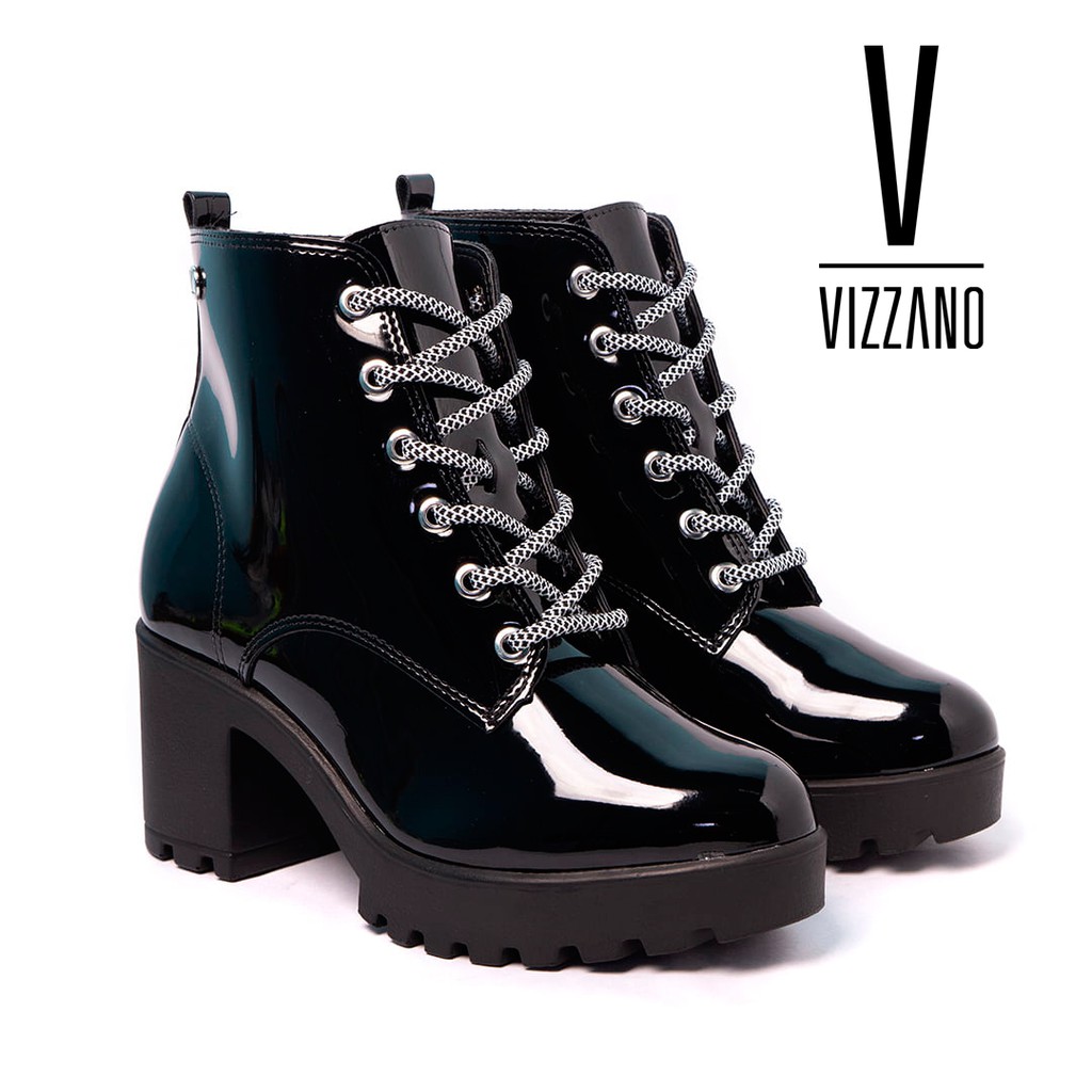 Bota feminina coturno store verniz