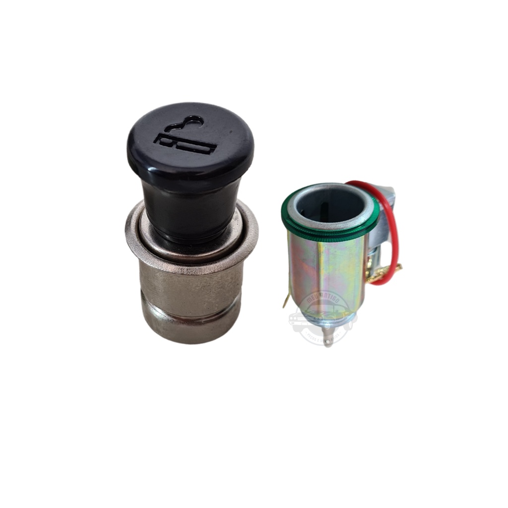 Tomada Acendedor De Cigarro 12v Modelo Antigo Preta Fusca Tl Variant Brasilia Kombi