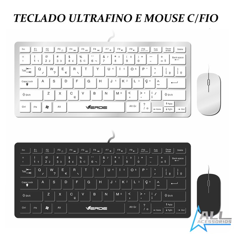 Teclado Ou Mouse Para PC e Notebook Com Fio Conexão USB