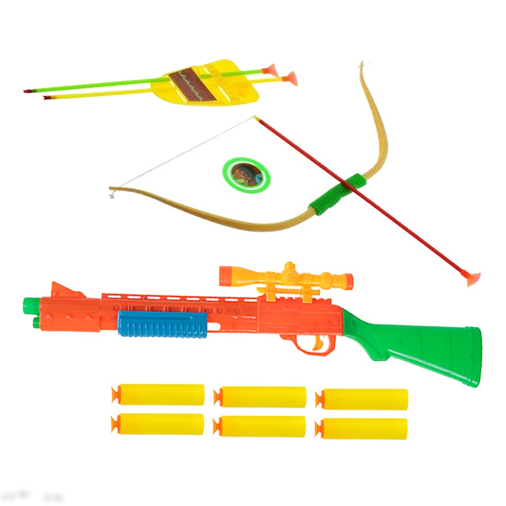 Arminha De Brinquedo Espingarda + Arco E Flecha Infantil Kit