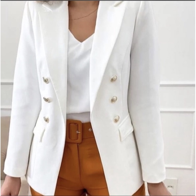 Max Blazer Feminino Alfaiataria com Botão