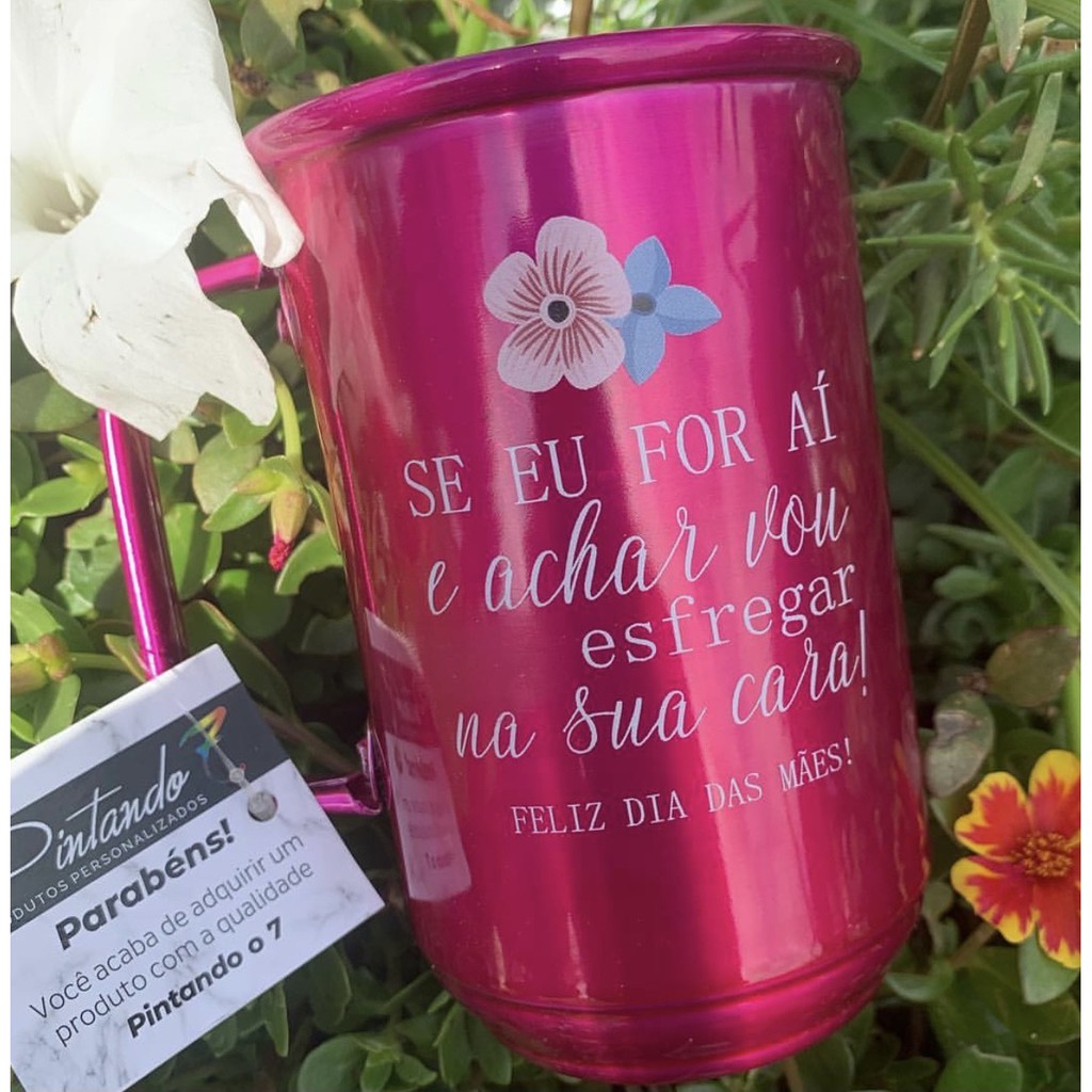 Caneca de alumínio personalizada FRASES DE MÃE 