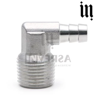 Espigão L 3/8 Em Aço Inox 304 Com Rosca Macho 1/2 NPT