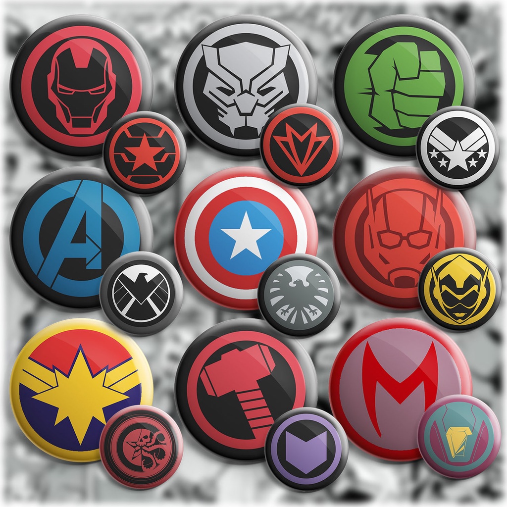 Bottons Heróis da Marvel Vingadores - broche alfinete boton bottom ...