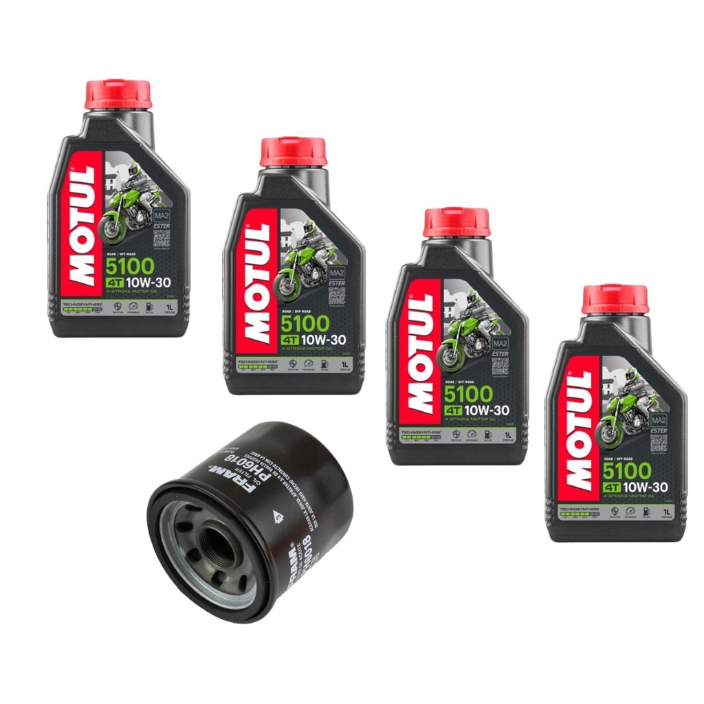 4 Litros Óleo Motul 5100 10w-30 + 1 Filtro Fram Ph6018