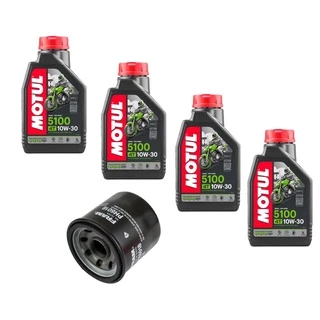 4 Litros Óleo Motul 5100 10w-30 + 1 Filtro Fram Ph6018