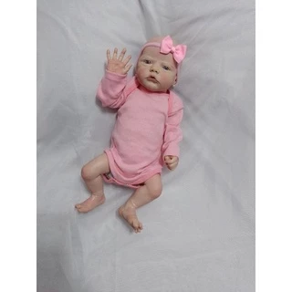 Bebê Reborn menina rosa inteira siliconada