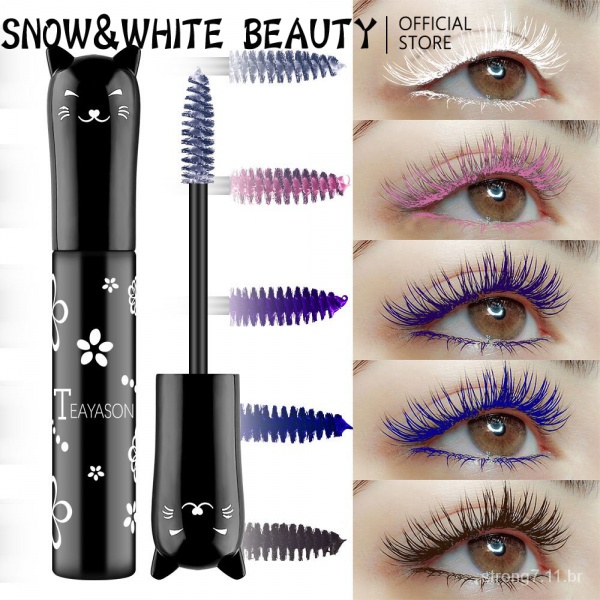 Teayason Rímel Branco De 6 Cores Gradiente Rosa Creme De Pestanas À Prova D'água De Longa Duração Azul 4D Espesso AM089