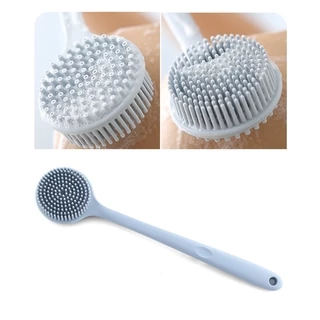 Escova De Banho Dupla Face Corpo Com Cabo Longo De Silicone Massagem Costas