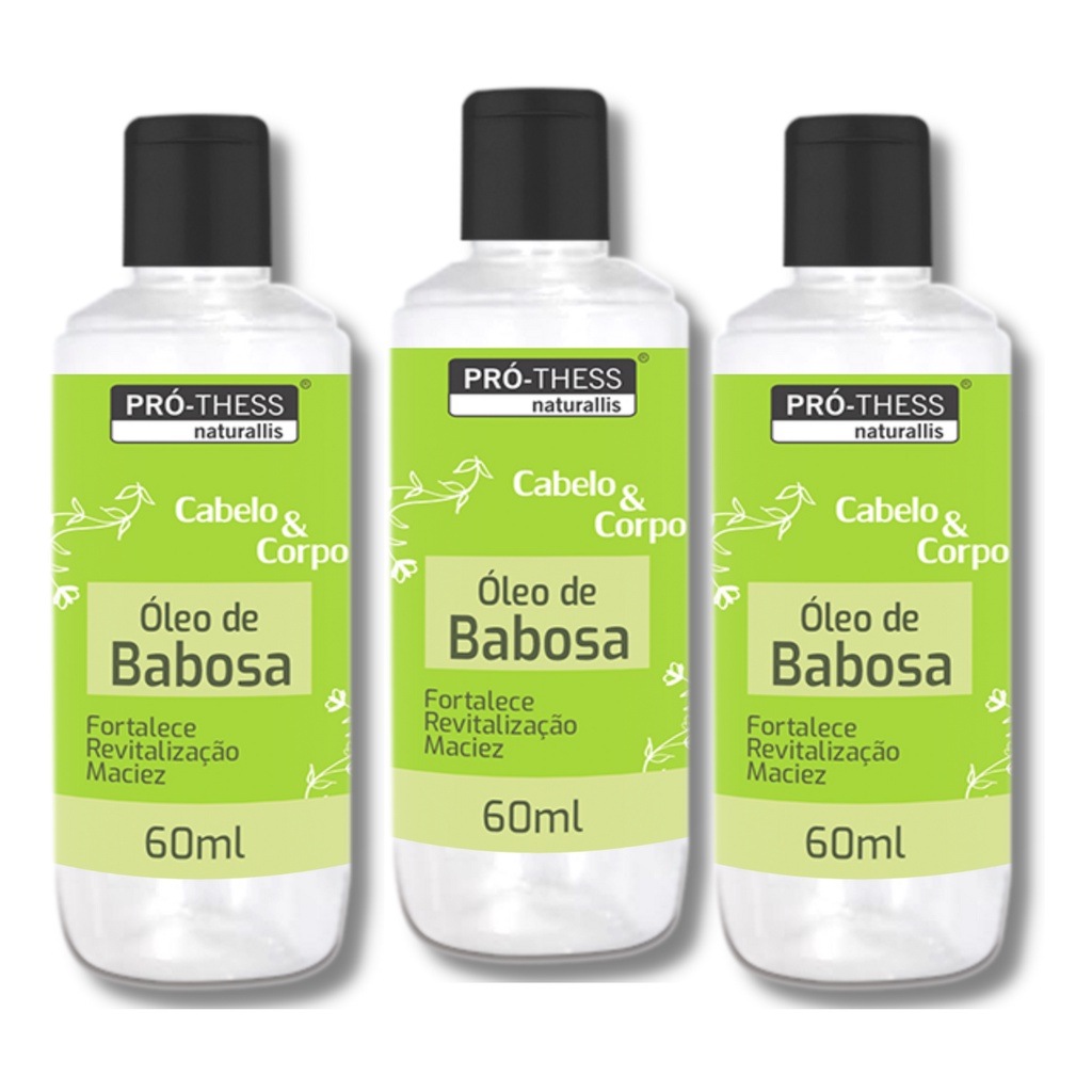Kit 3x Oleo de Babosa Aloe Vera Para Cabelo e Corpo Força Nutrição e ...