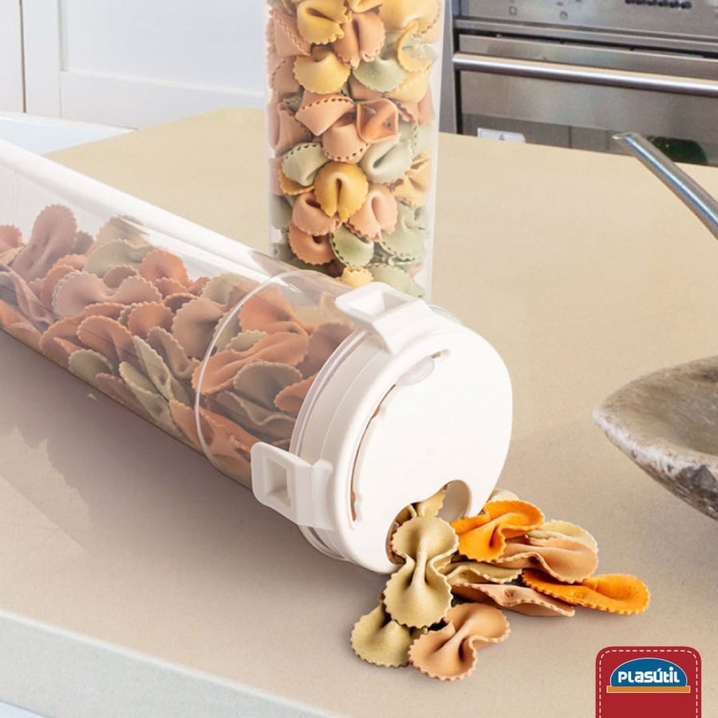 Pote Porta Macarrão Espaguete Plasutil Com Dosador