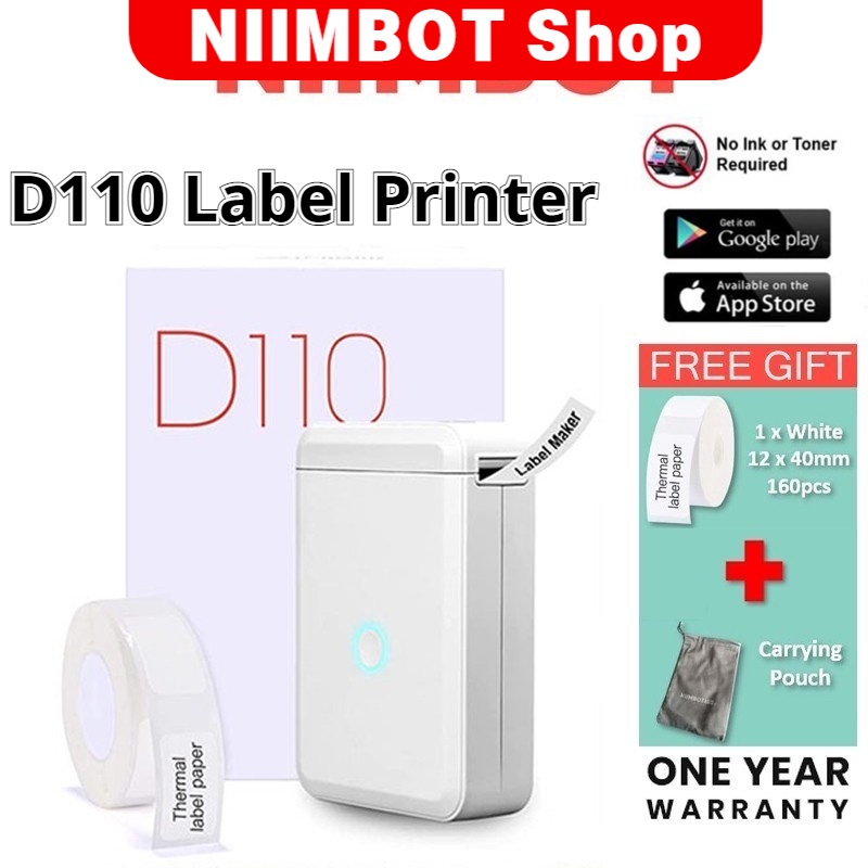 Impressora De Etiquetas NIIMBOT D110 Bluetooth Sem Tinta Térmica Distribuidor