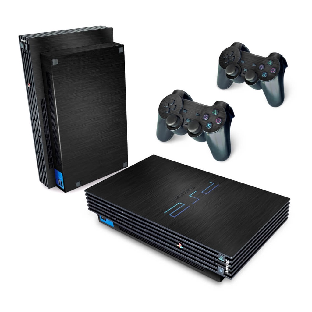Skin PS2 Fat Adesivo - Aço Preto | Shopee Brasil