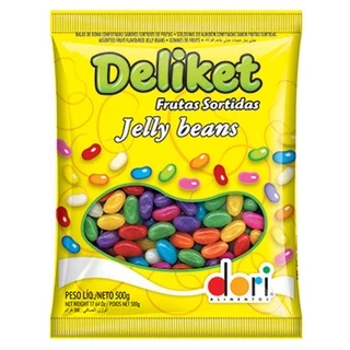 Bala de Goma Confeitada Deliket Jelly Beans Frutas Sortidas 500g - Dori