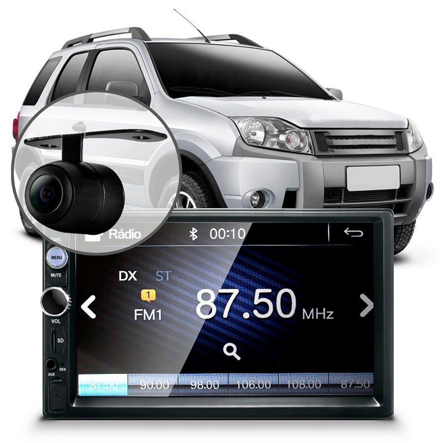 Central Multimídia Mp5 Ecosport 2009 Câmera Bluetooth Espelhamento