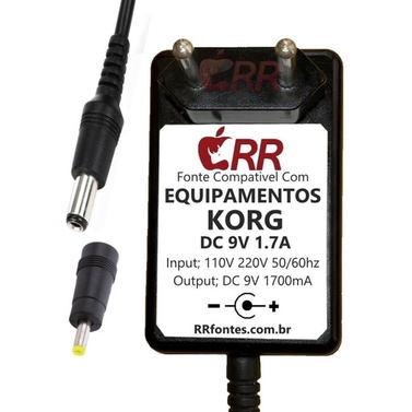Fonte Carregador Compativel Ka350 Dc 9v 1,7a Korg Volca T8