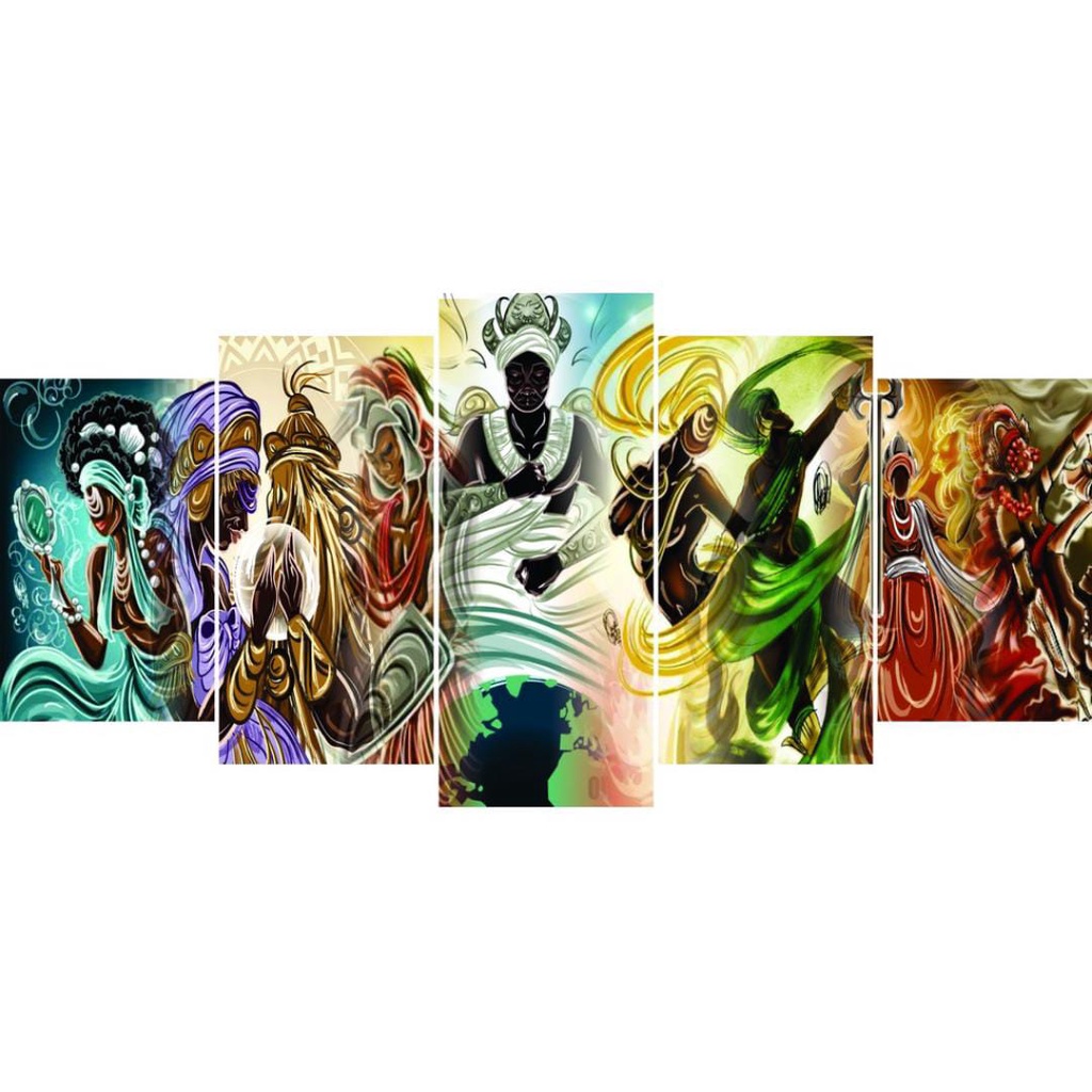 QUADRO DECORATIVO UMBANDA OXALÁ ORIXAS 5 PEÇAS 6mm