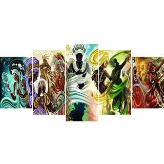 QUADRO DECORATIVO UMBANDA OXALÁ ORIXAS 5 PEÇAS 6mm