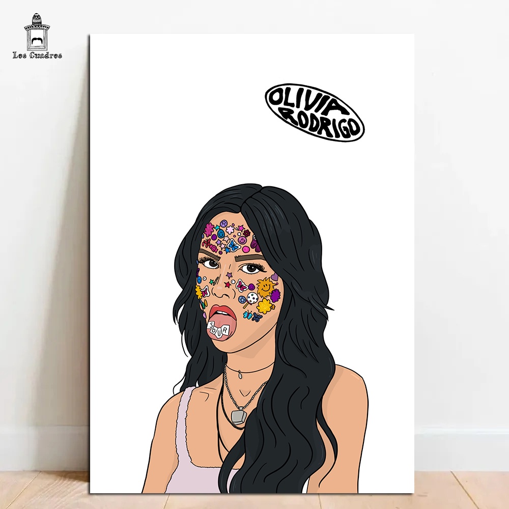 Quadro Placa Decorativa Olivia Rodrigo Sour para Quarto e Sala MDF