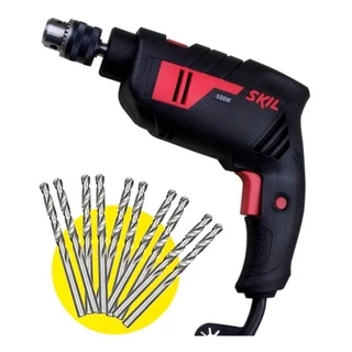 Furadeira Profissional 3/8 POL 550W 2 Velocidades c/ Impacto 6662 SKIL + Kit Brocas