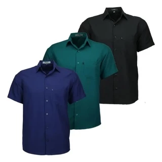 Camisa Microleve Amil Plus Size Manga Curta Com bolso Não amassa Frete Grátis