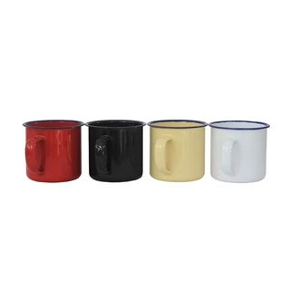 Kit 4 caneca esmaltada 240 ml xícara café chá retrô