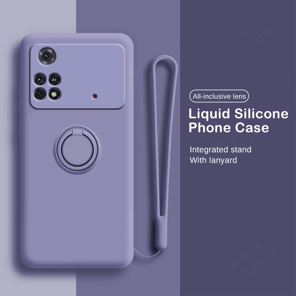 For Xiaomi Poco M4 Pro Protective Case Car Magnetic Ring Stand Poco X4