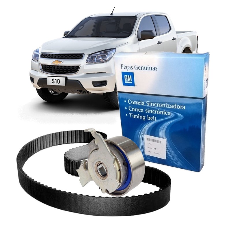 Correia Dentada Nova S10 2.4 8v Flex Kit Tensor Original GM | Shopee Brasil
