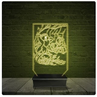 Led Luminária Acrílico Abajur - Desenho Esquilo Infantil 01