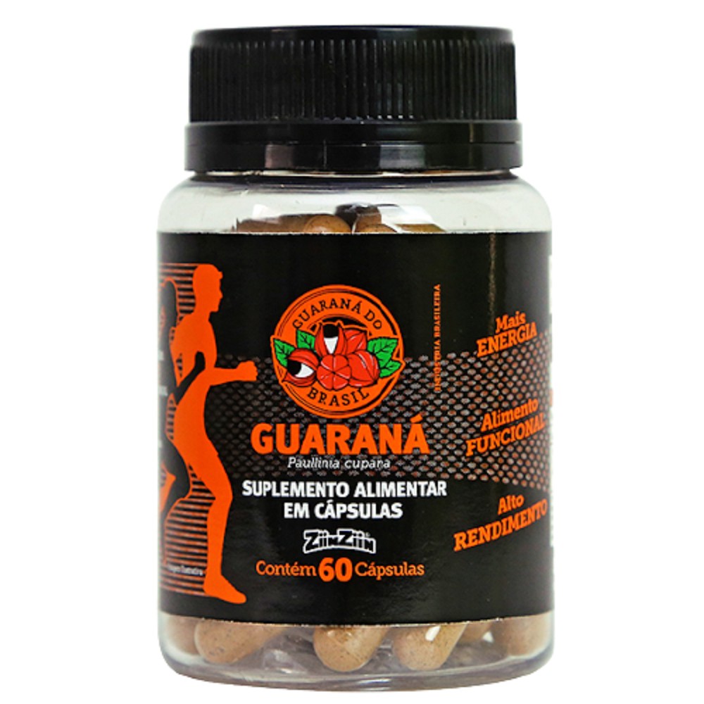 Guaraná Ziin Ziin Original c/60 cap Tira Sono e Cansaço da Disposição ...