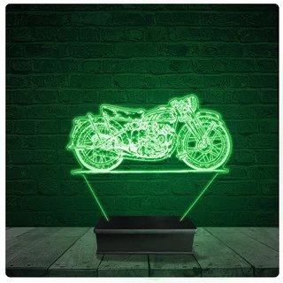Luminária Abajur Acrílico Led - Moto Café Racer 02